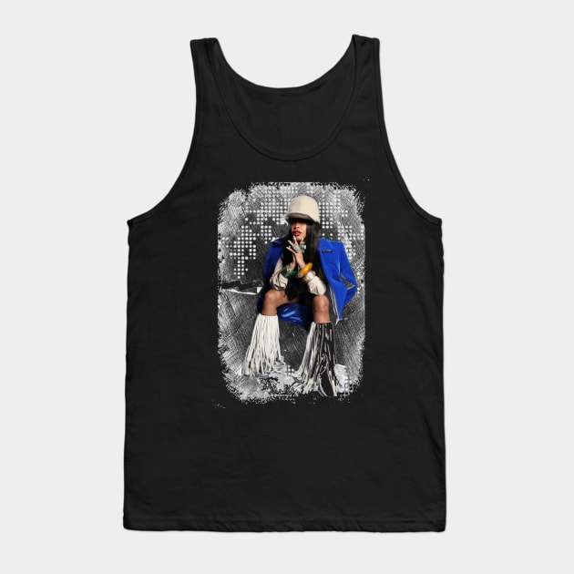 Erykah Badu Fan Art Blue Tank Top by Walters Mom